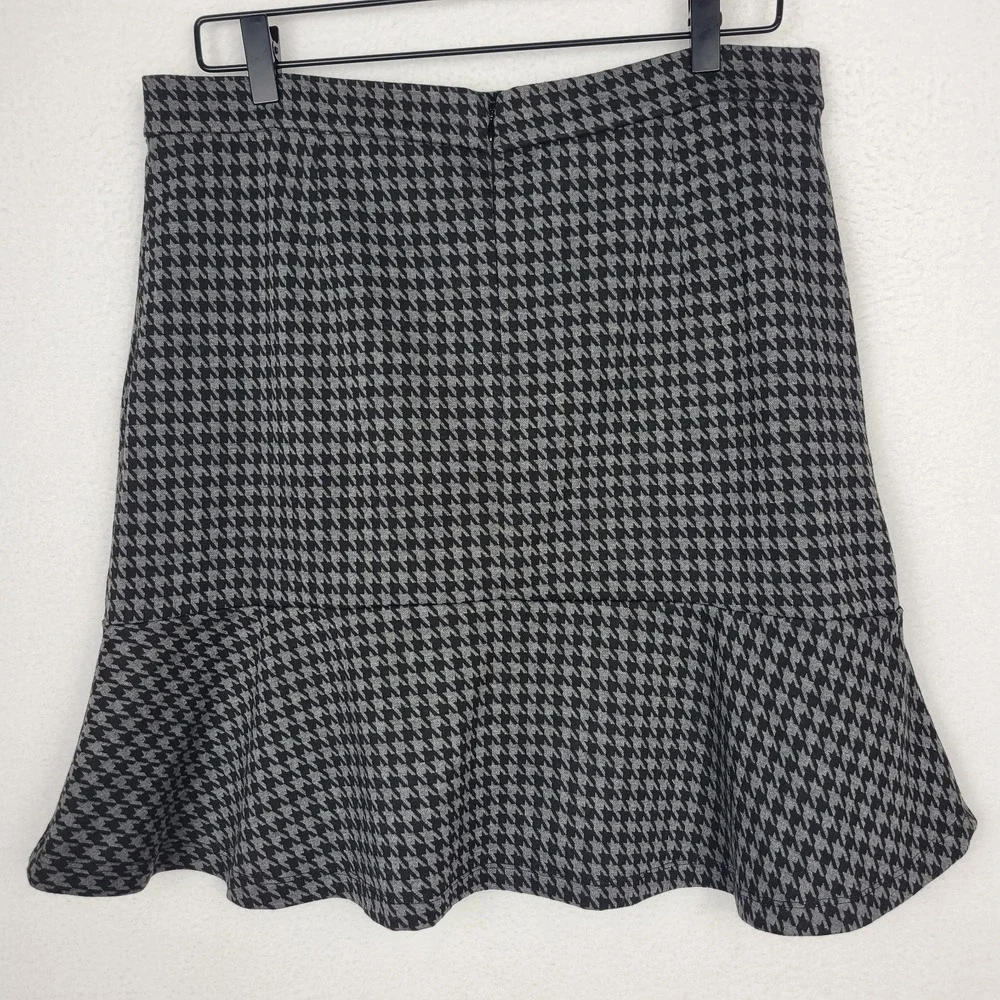 Banana Republic Houndstooth Mini Skirt 10 Black Gray Y2K Office Preppy Academia‎